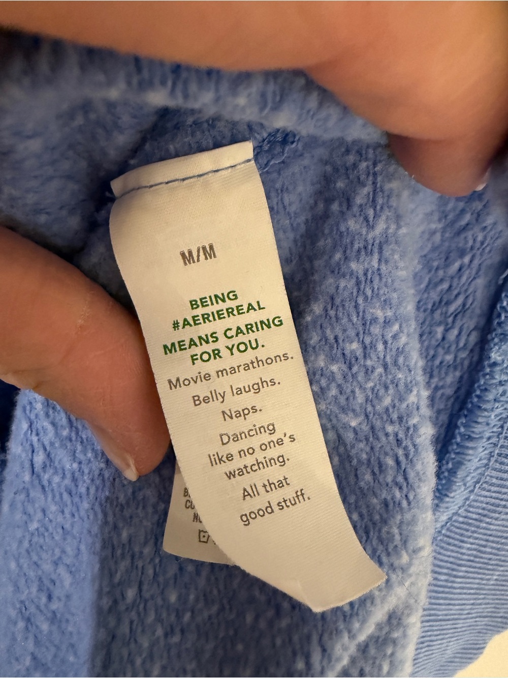EUC - Aerie size M Wonderland Spirit Light Blue Crewneck Sweater - Picture 4 of 8
